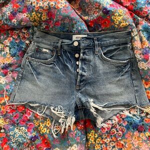 AGOLDE Parker Ultra High-Rise Denim Shorts, size 25 in Swapmeet Dark